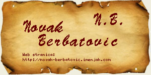 Novak Berbatović vizit kartica